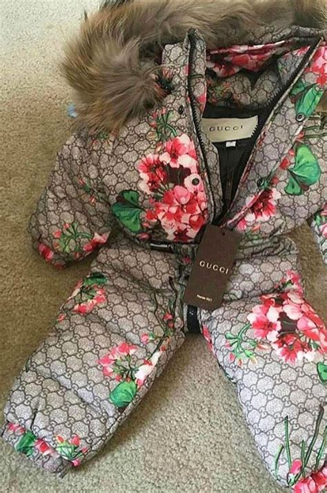 gucci baby floral snowsuit|Gucci Baby Clothes .